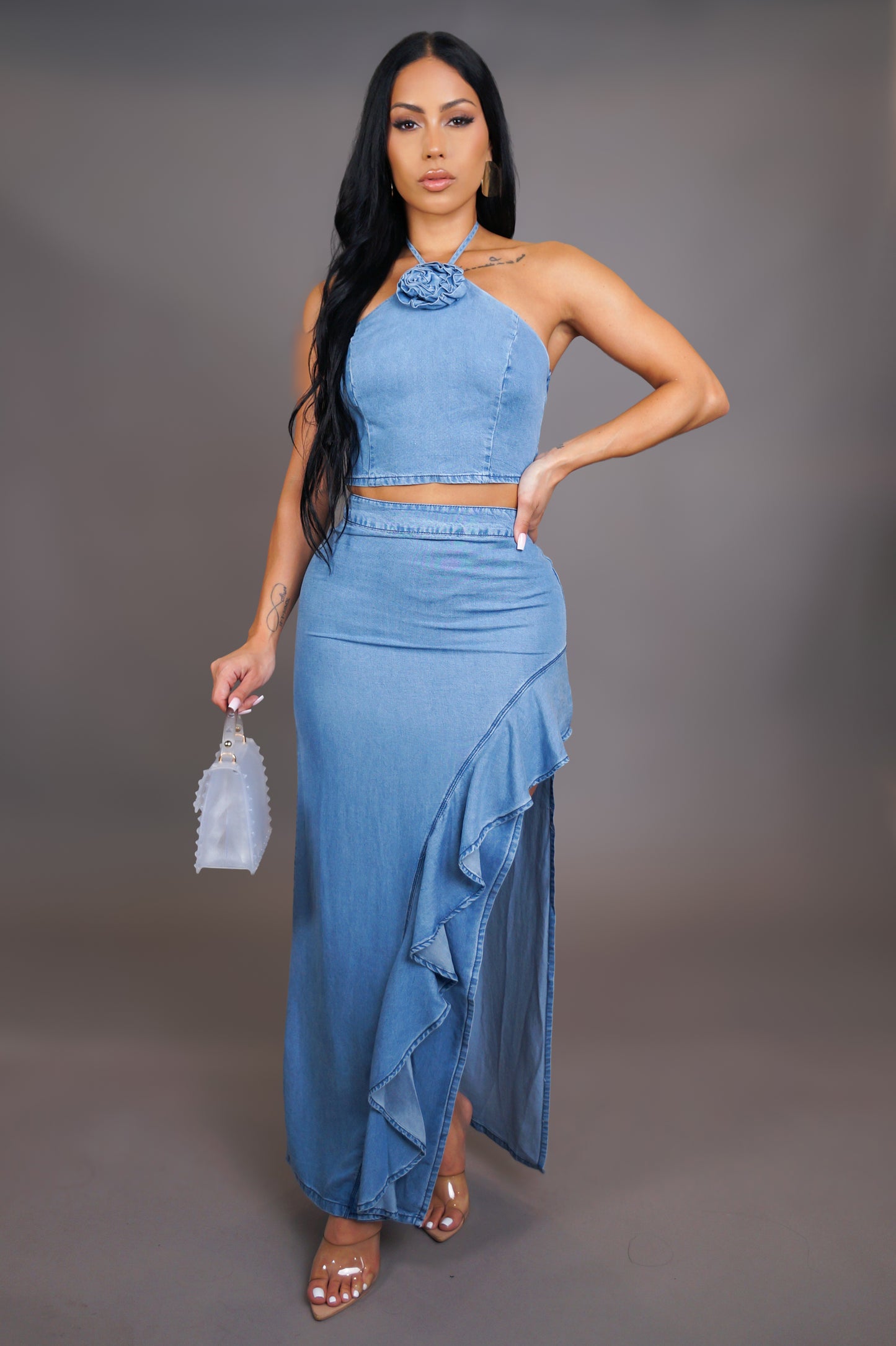 Timeless Skirt Set - Denim