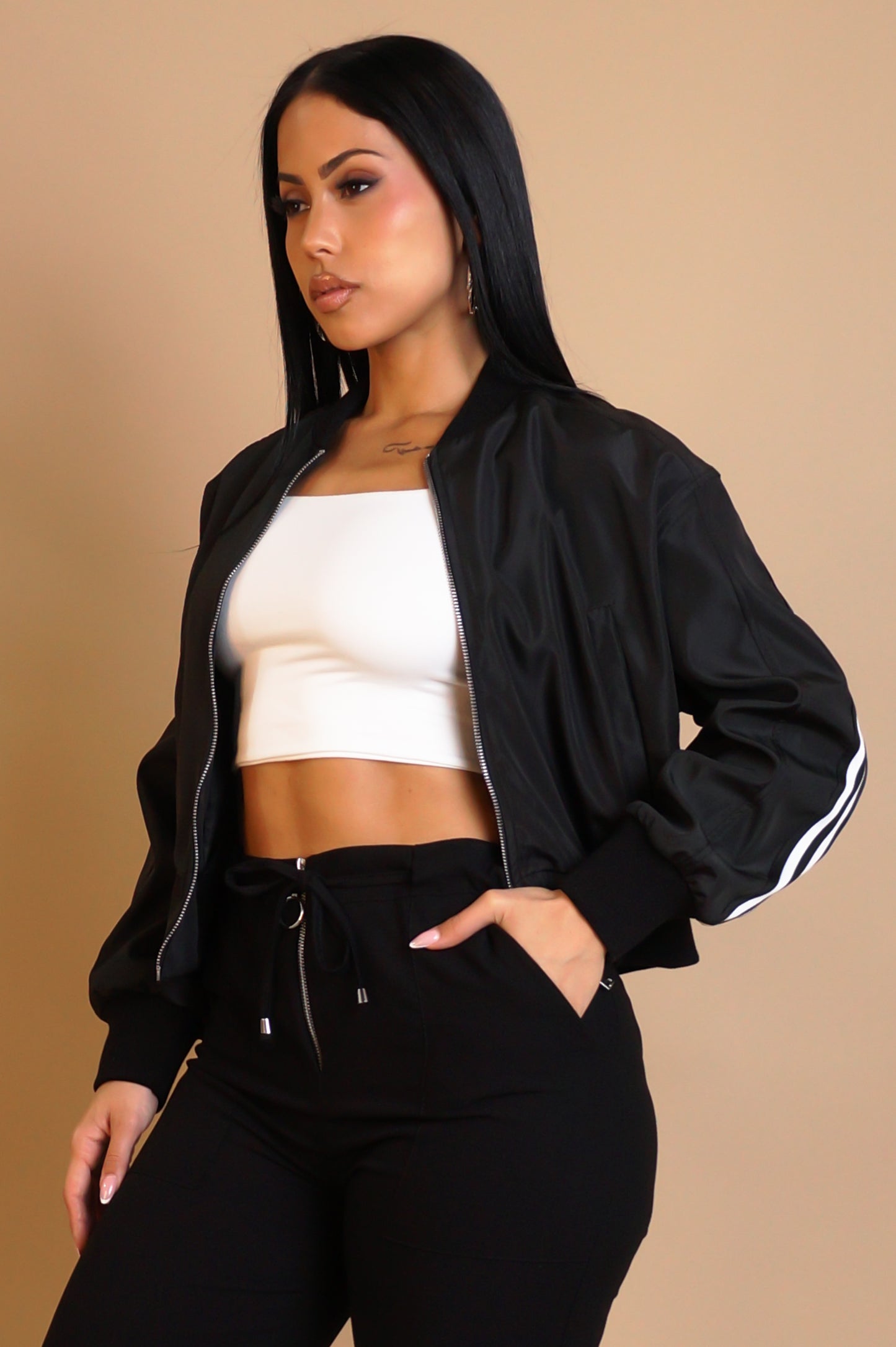 Sleek Look Jacket - Black