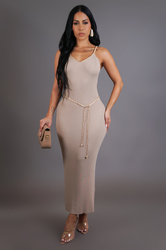 Under Control Midi Dress - Taupe