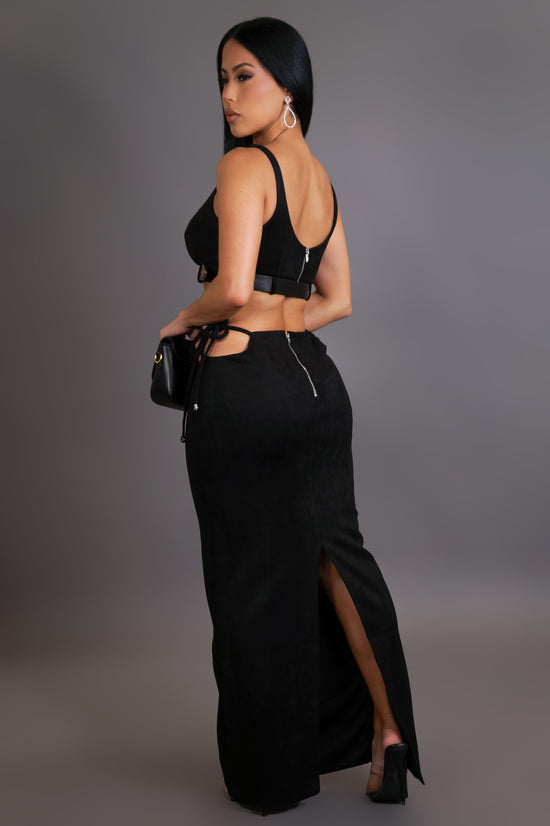 Serving Looks Skirt Set - Black