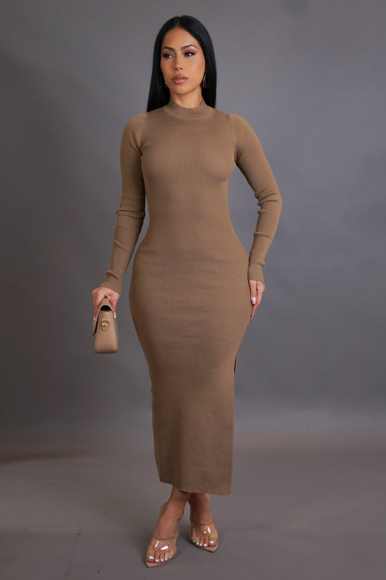 My Moment Midi Dress - Brown