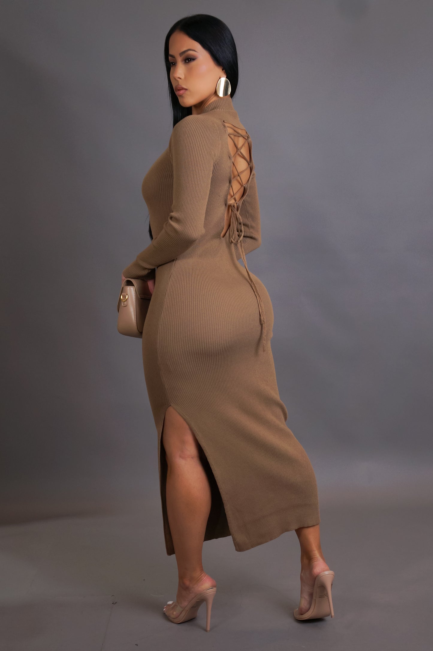 My Moment Midi Dress - Brown