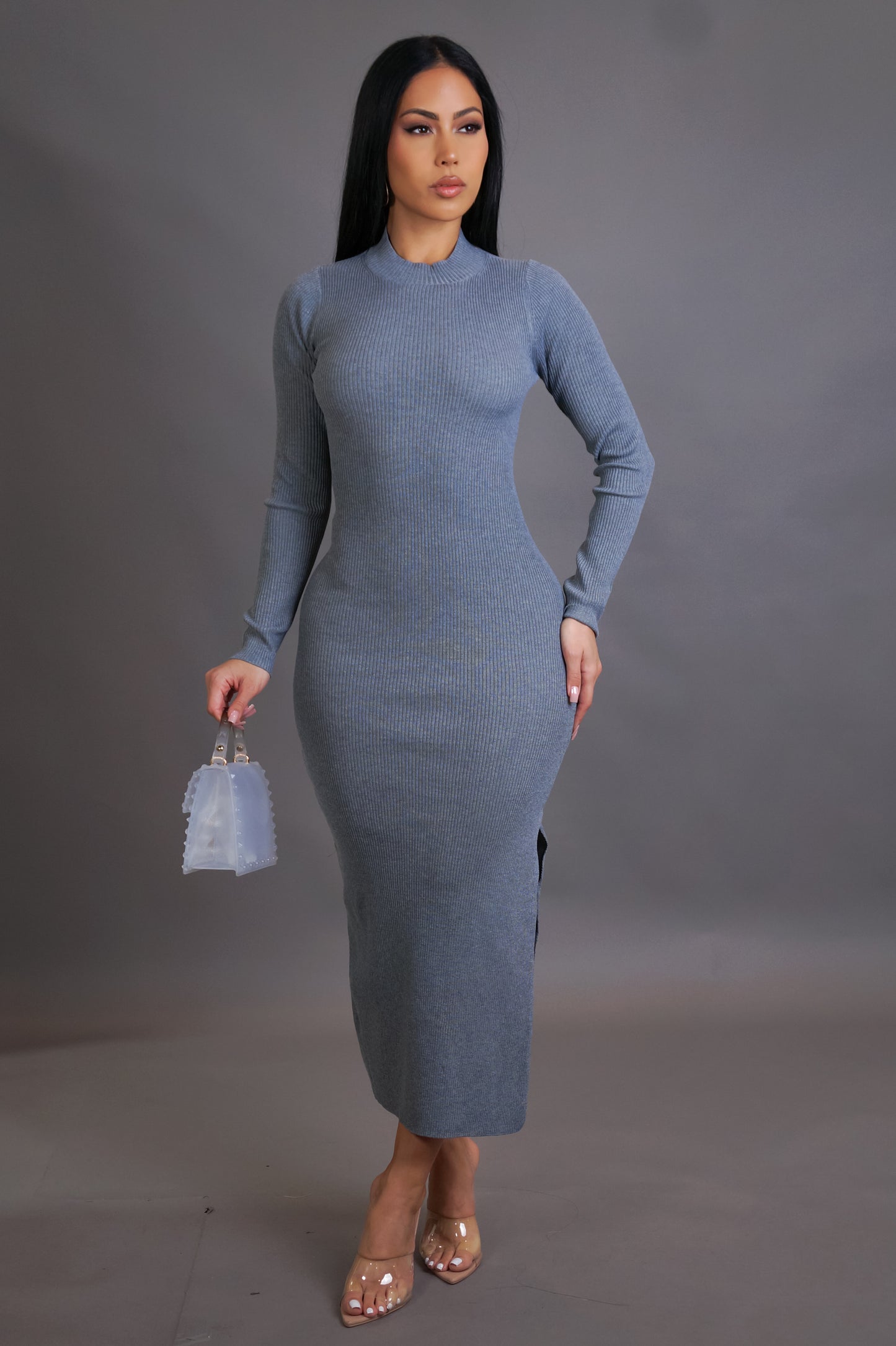 My Moment Midi Dress - Grey