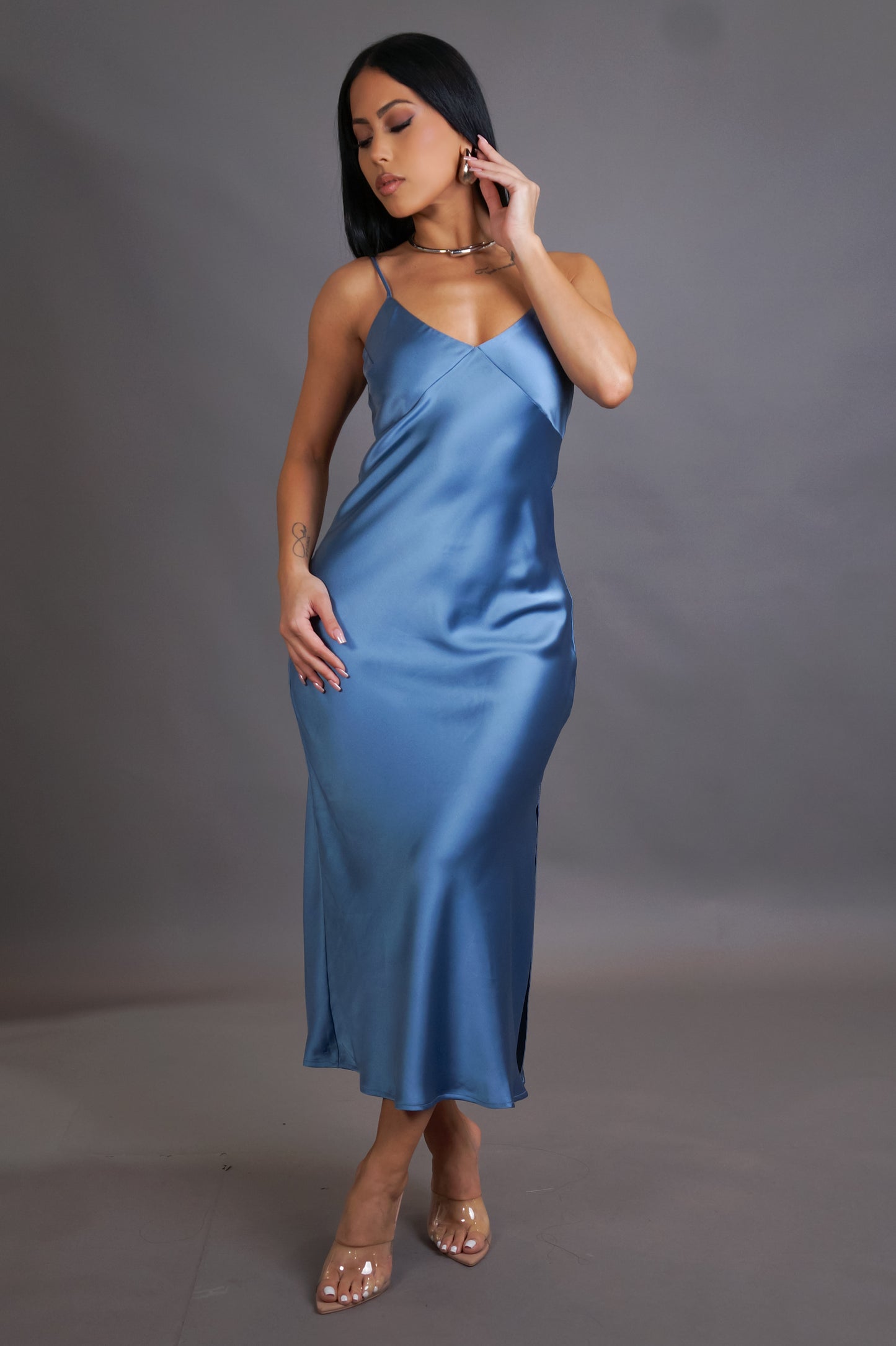 Midnight Bliss Midi Dress - Blue