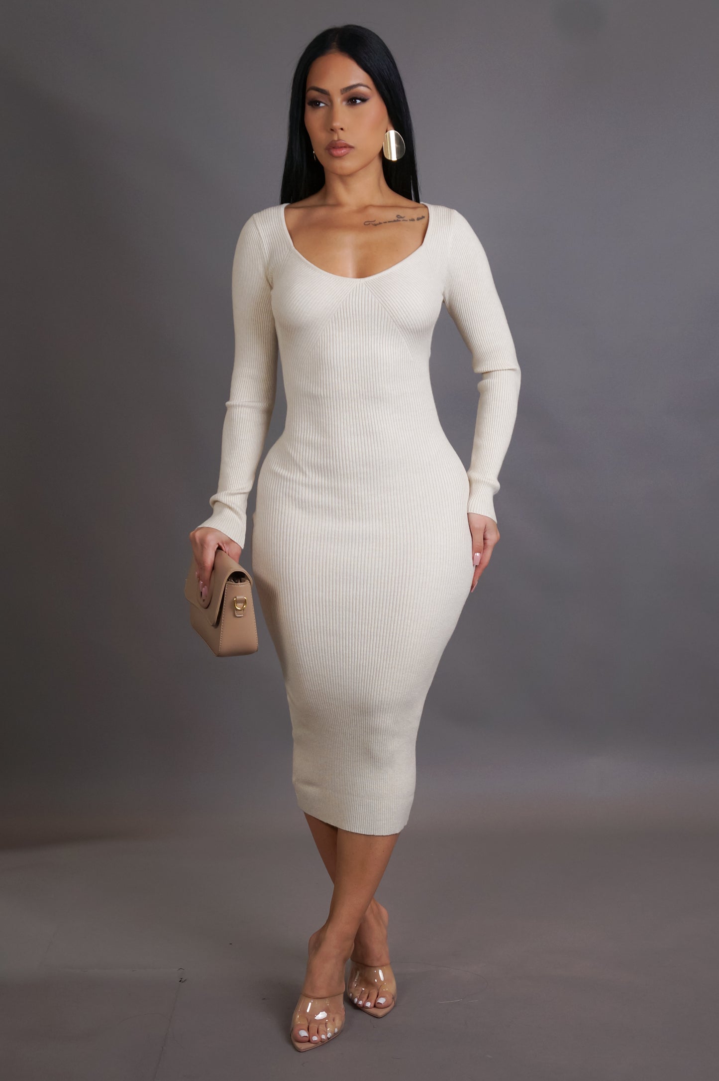 Going Places Midi Dress - Cream