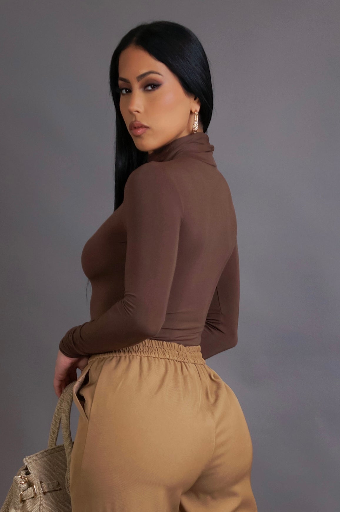 Coming In Hot Long Sleeve Top - Brown