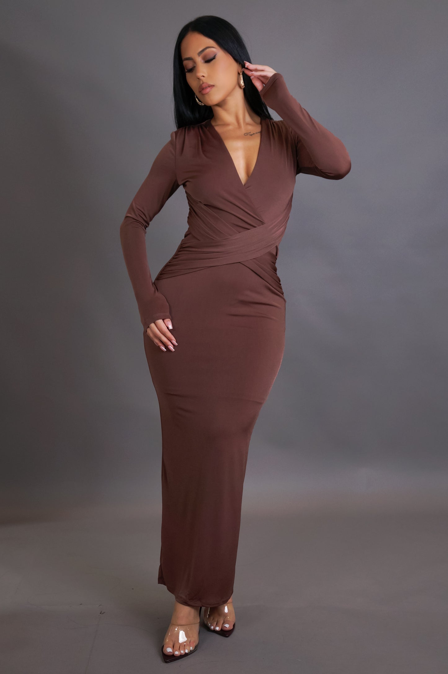 Notice Me Maxi Dress - Brown