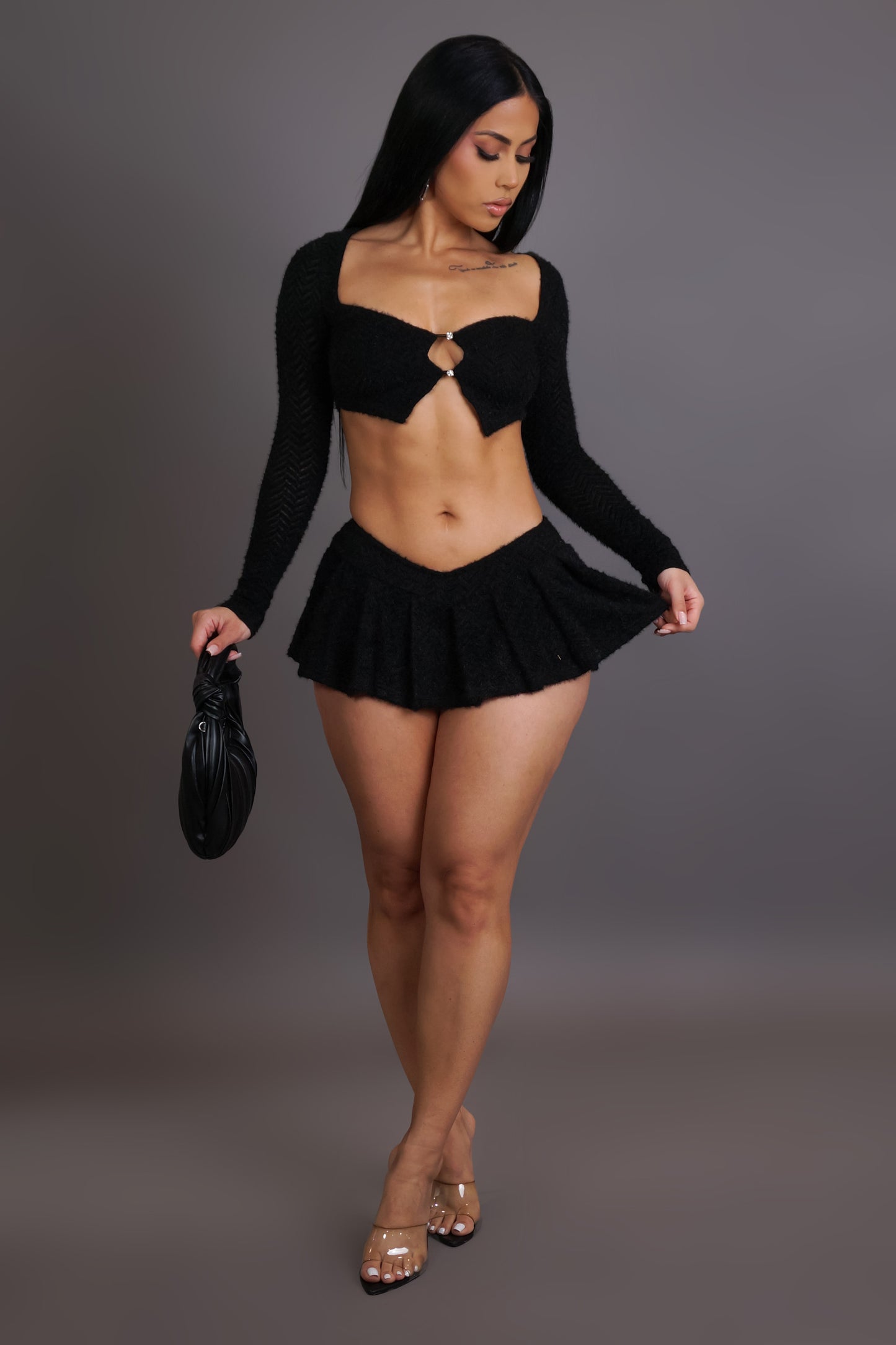 Can't Compete Skort Set - Black