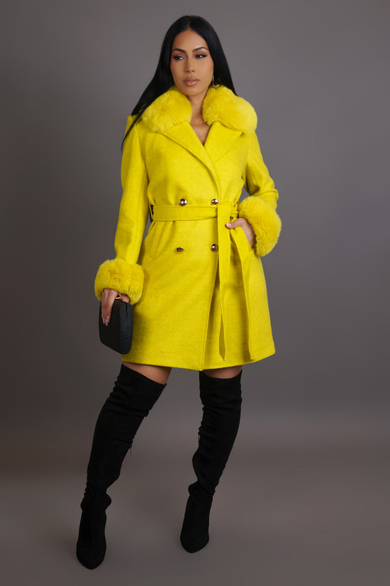 City Glam Coat - Yellow