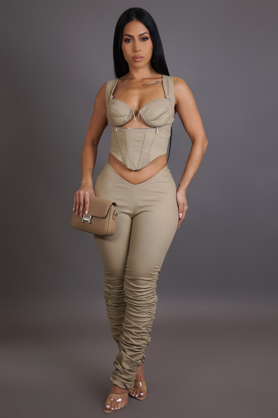 Made To Perfection Pant Set -Taupe