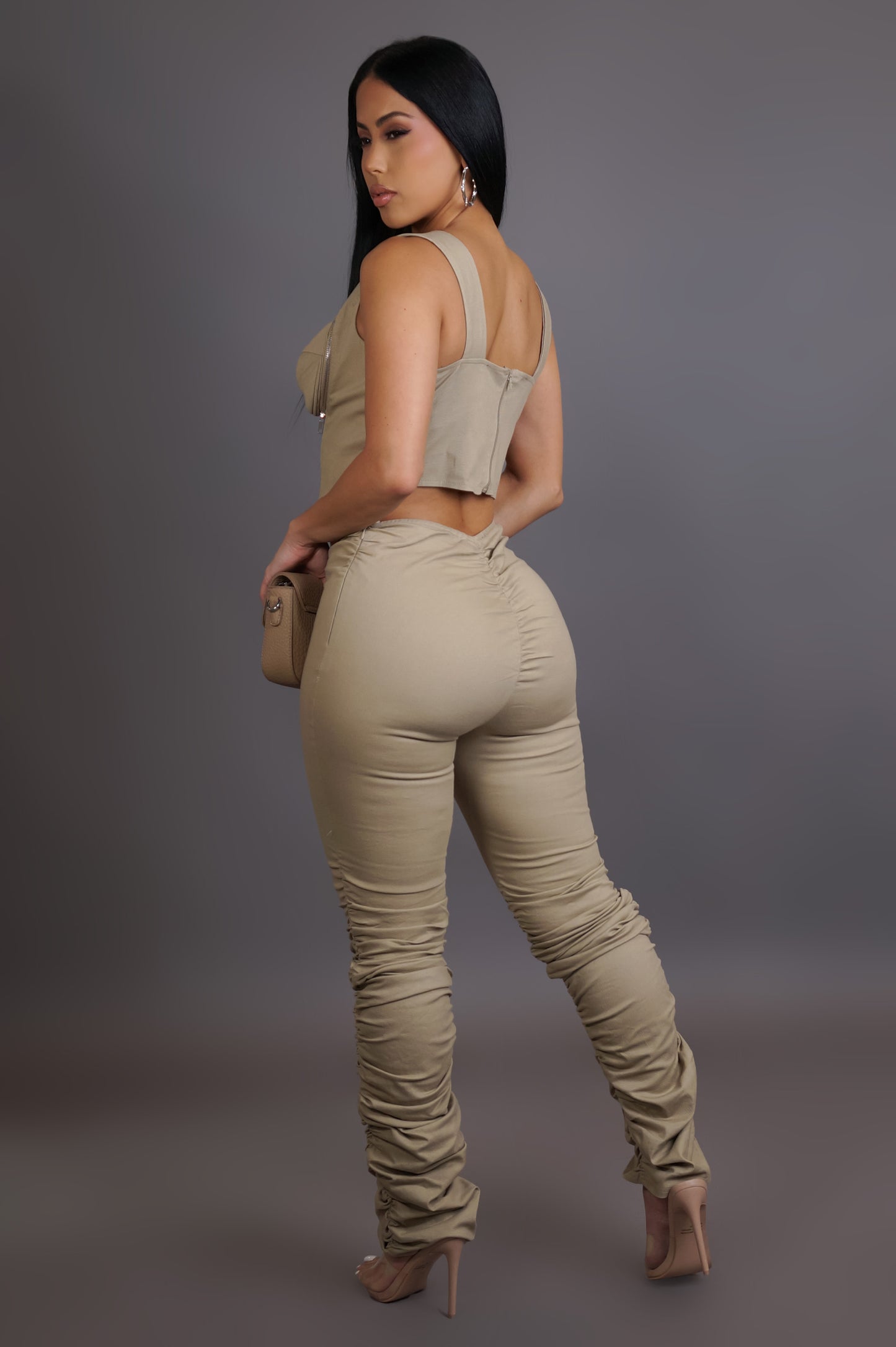 Made To Perfection Pant Set -Taupe