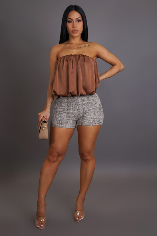 Pretty On Purpose Romper - Mocha