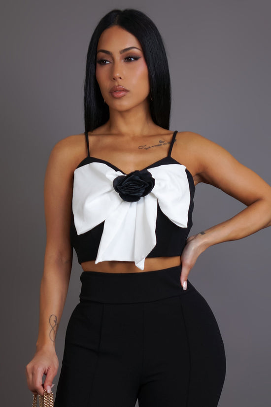 Retro Lover Crop Top - Black