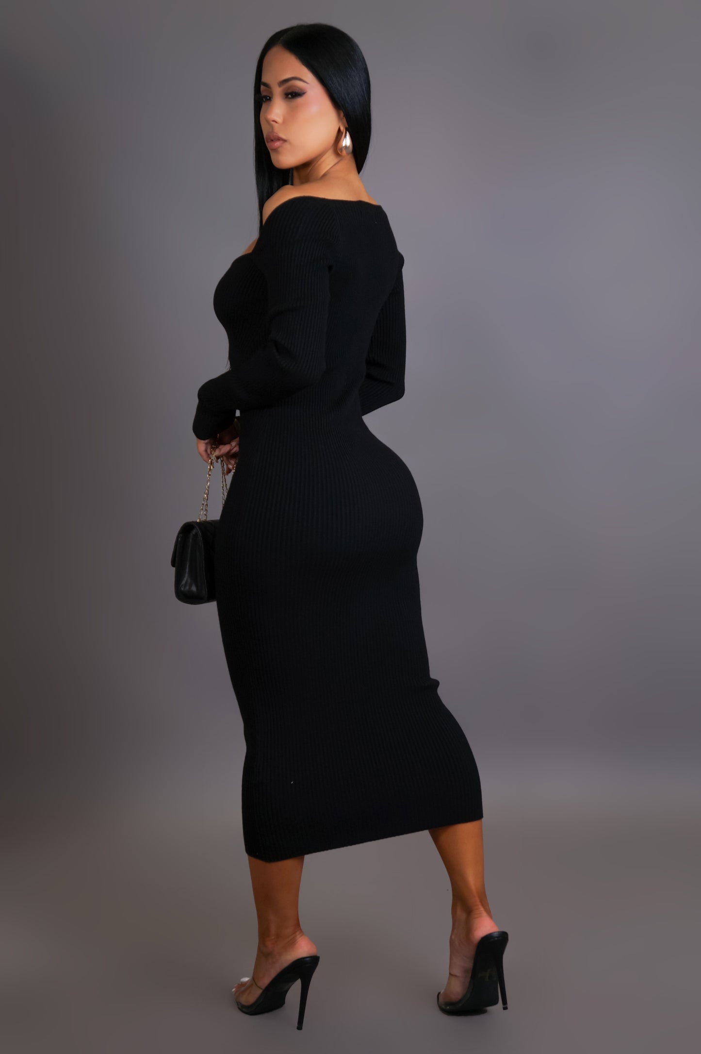 No Competition Midi Dress - Black