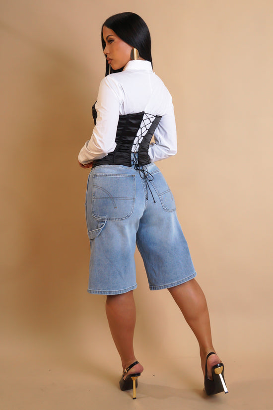 Worth It Jean Short - Light Wash