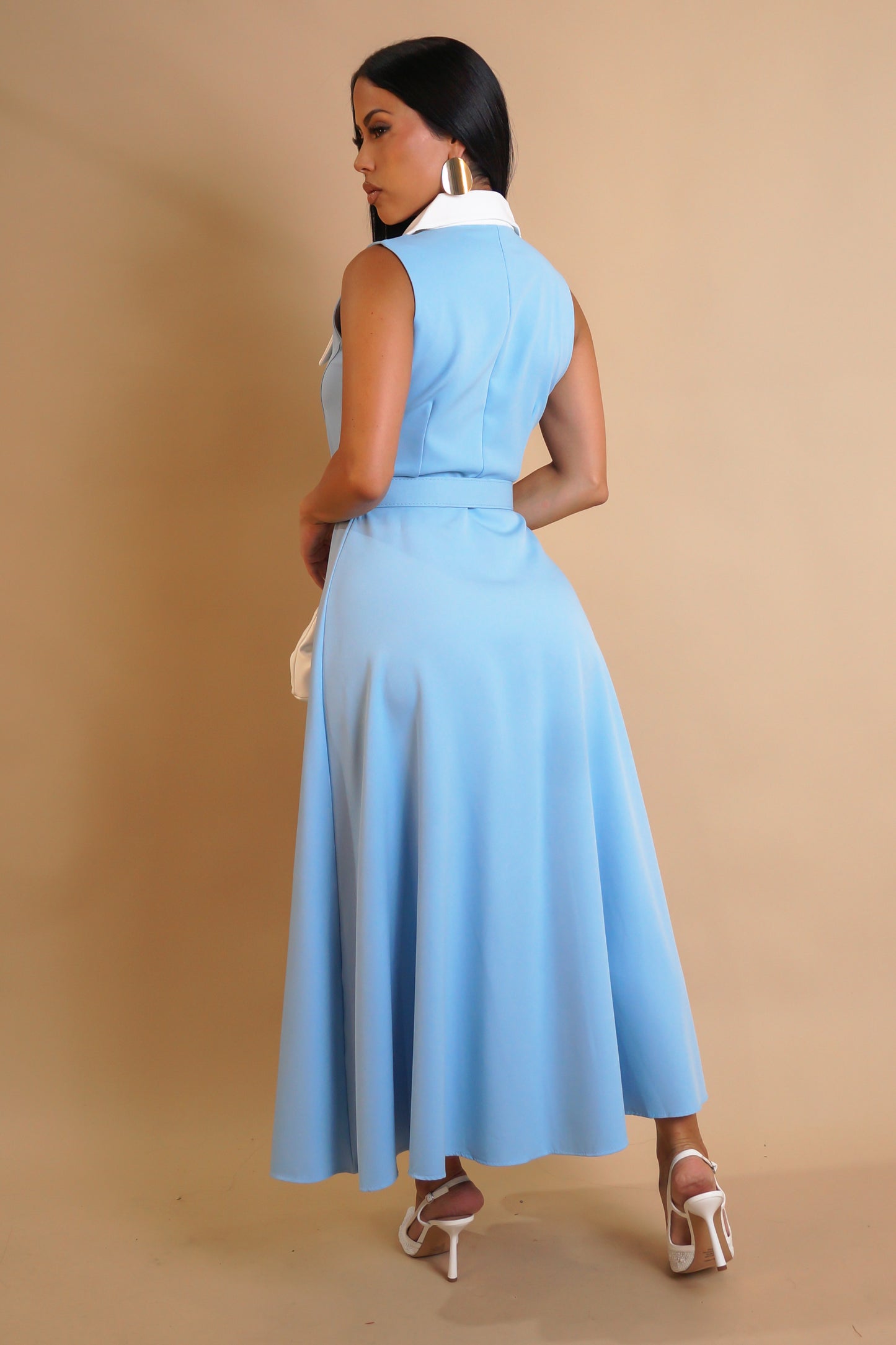 Be With Me Midi Dress - Light Blue