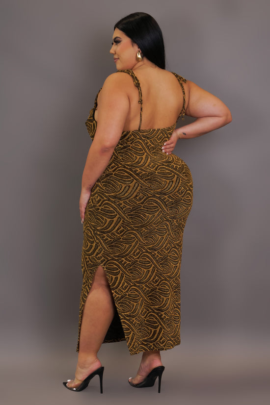 Better This Way Midi Dress - Gold