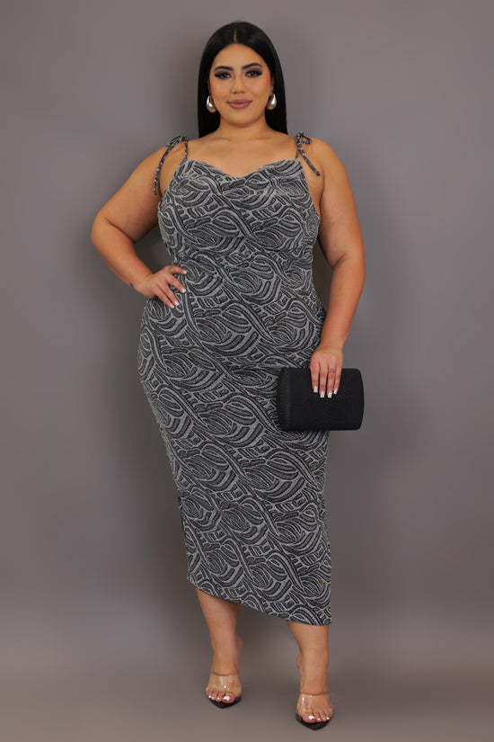 Better This Way Midi Dress - Grey