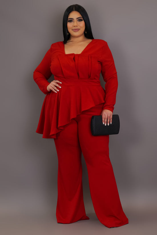 Leveling Up Jumpsuit - Red