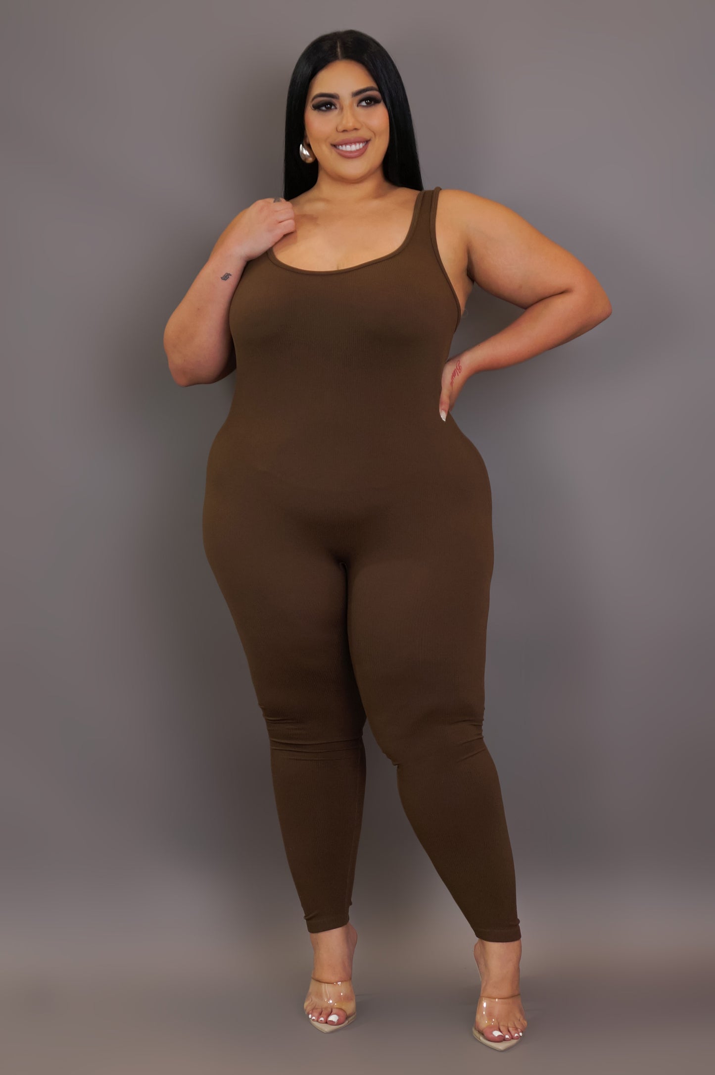 Getting Comfy Jumpsuit - Brown