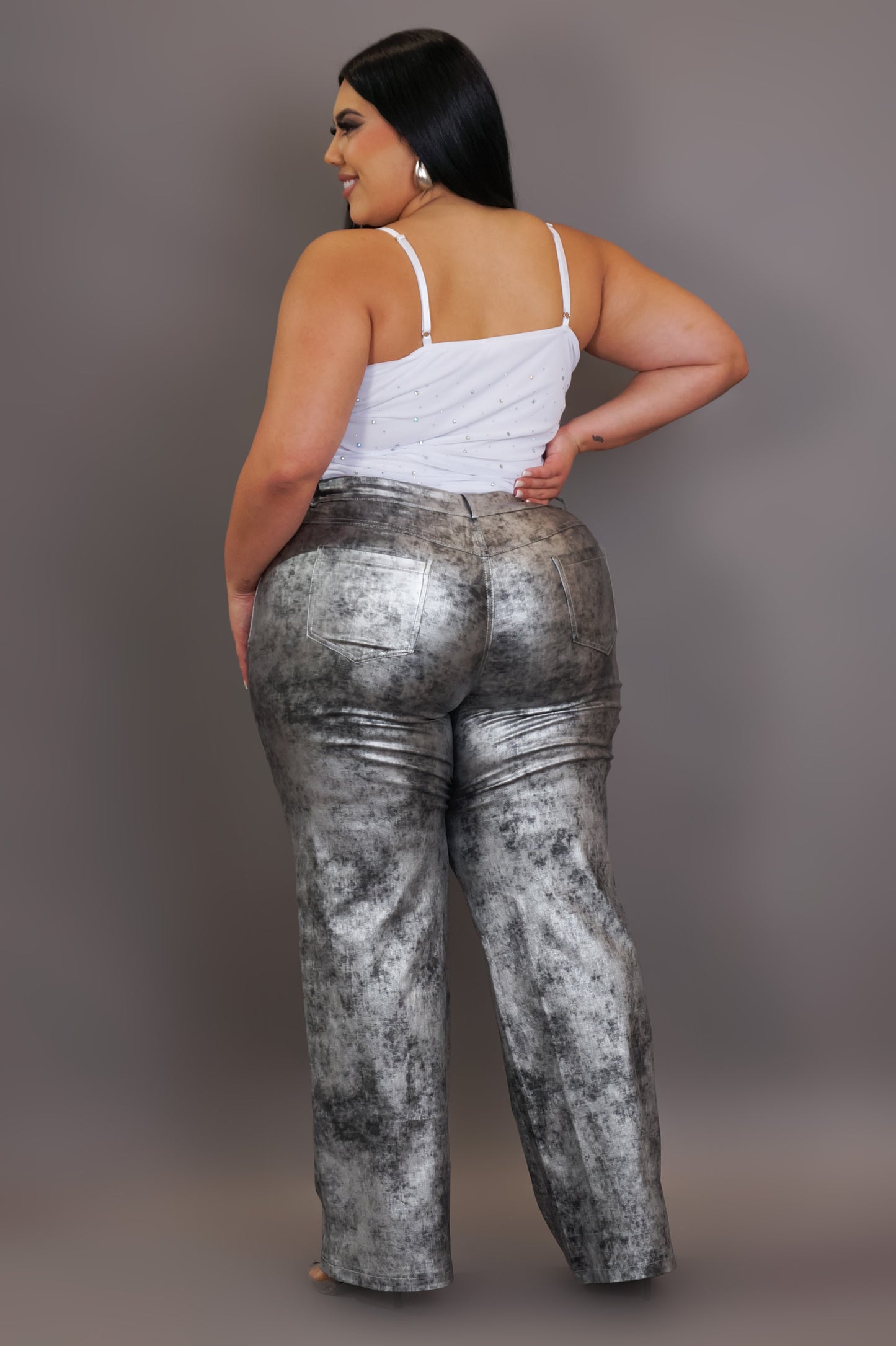 Vintage Flare Pants - Silver