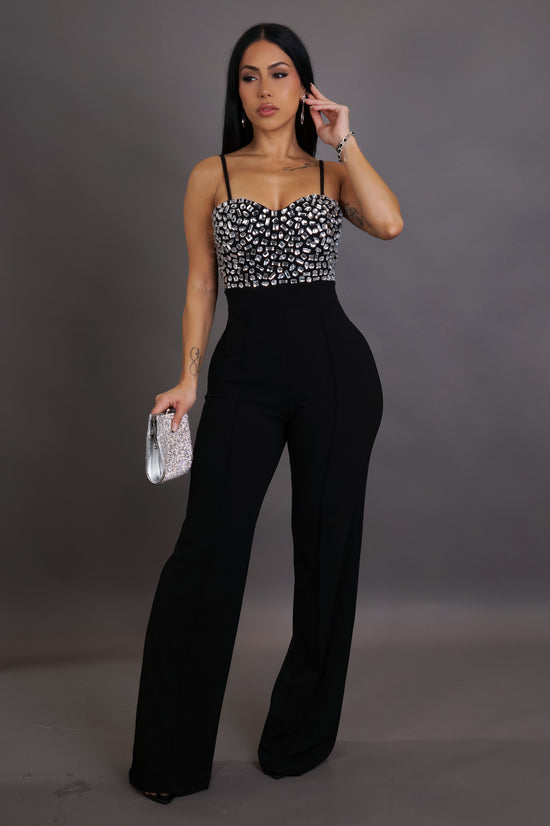 Spending The Night Jumpsuit - Black