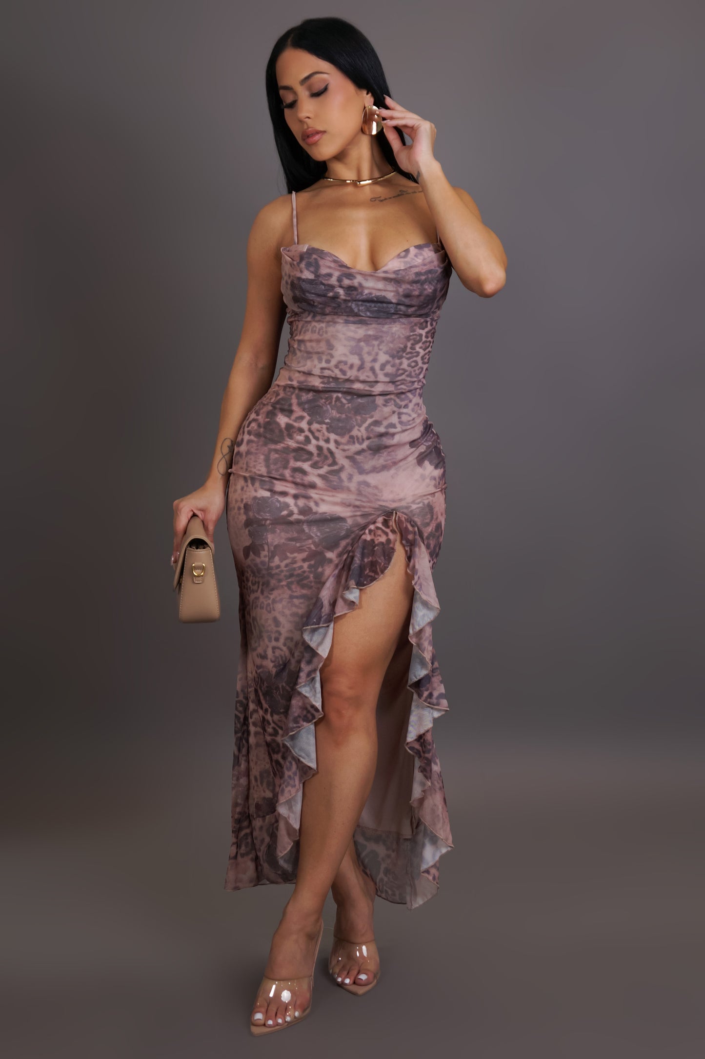 I Wish You Love Midi Dress - Brown