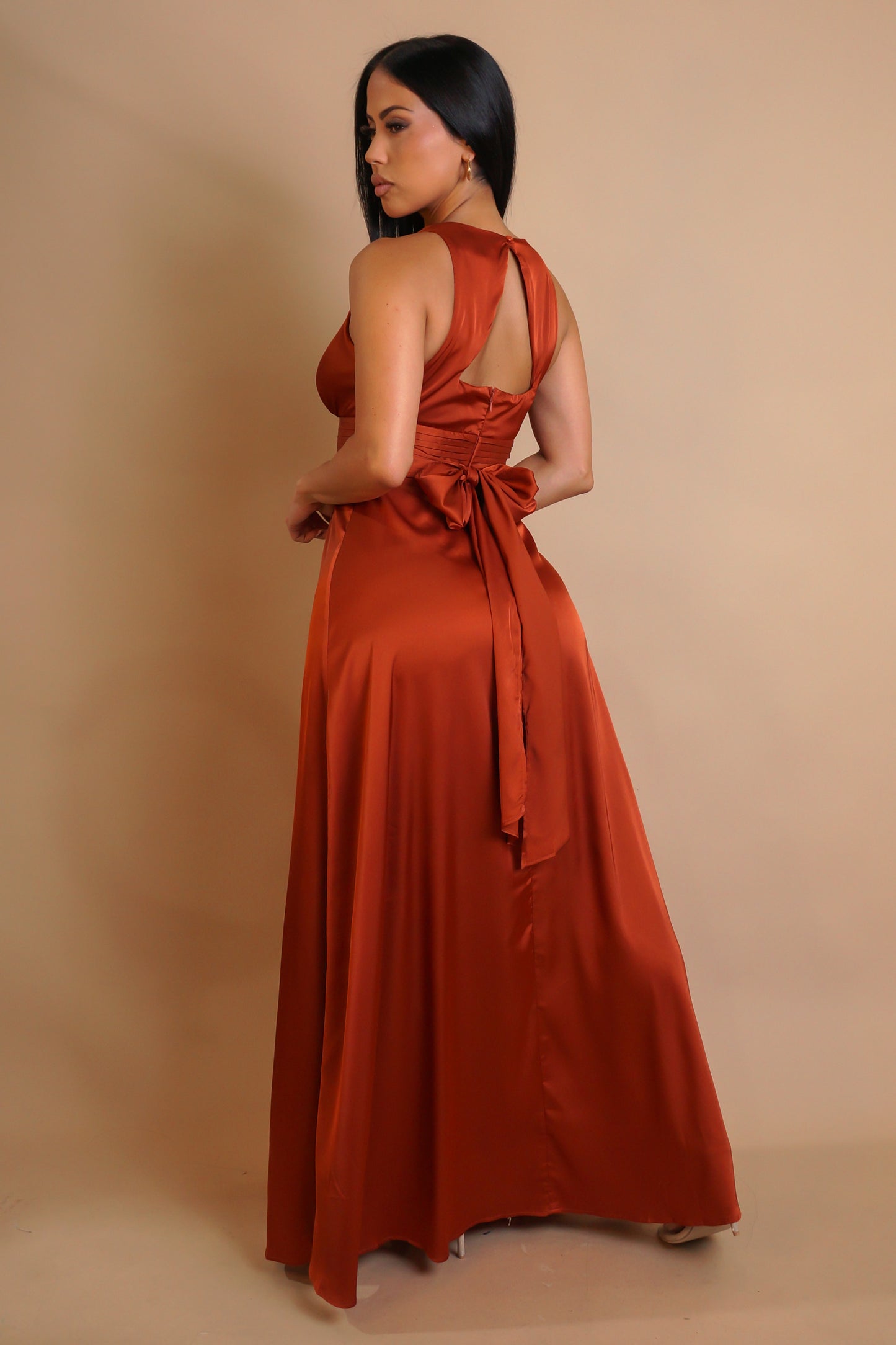 Anything But Basic Maxi Dress - Burnt Orange