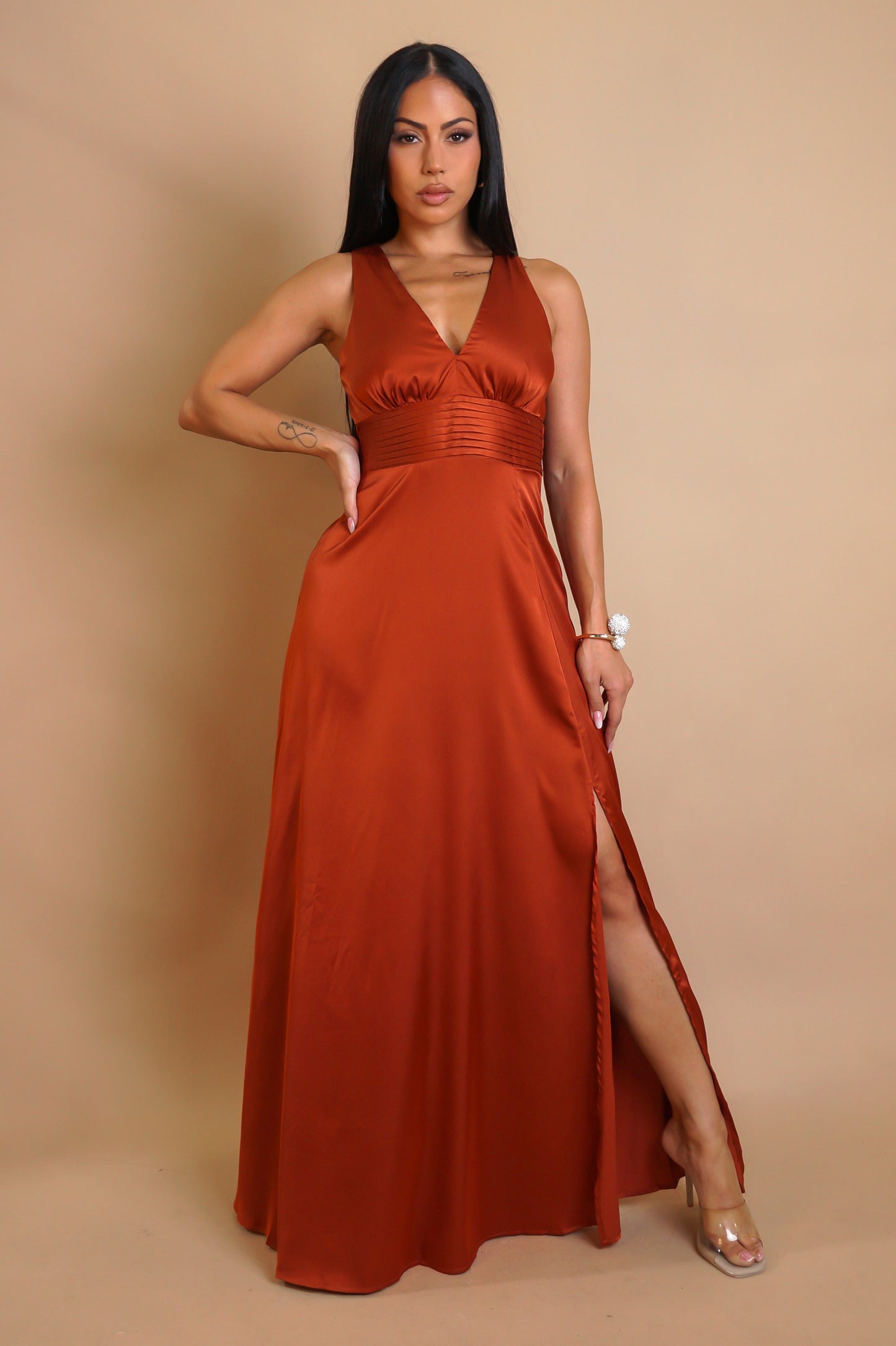 Anything But Basic Maxi Dress - Burnt Orange