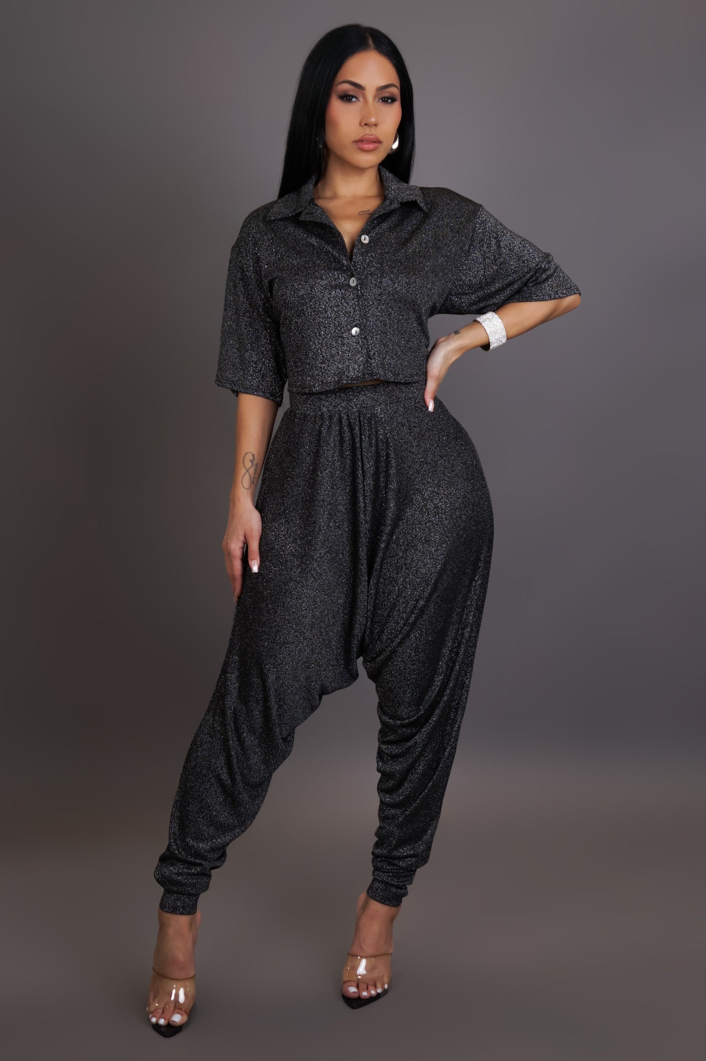 Crazy For You Pant Set- Black