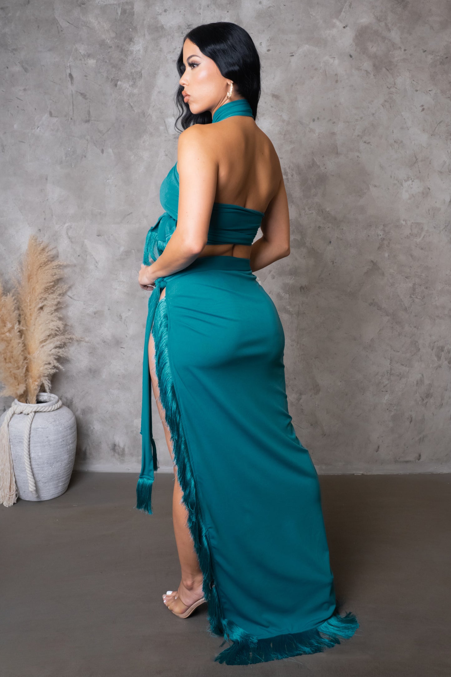 The Perfect Tied Up Skirt Set - Teal
