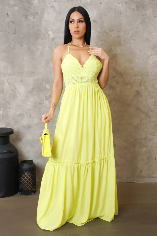 Load image into Gallery viewer, What I deserve Maxi Dress - Lime
