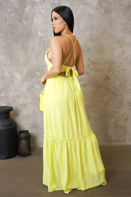 Load image into Gallery viewer, What I deserve Maxi Dress - Lime
