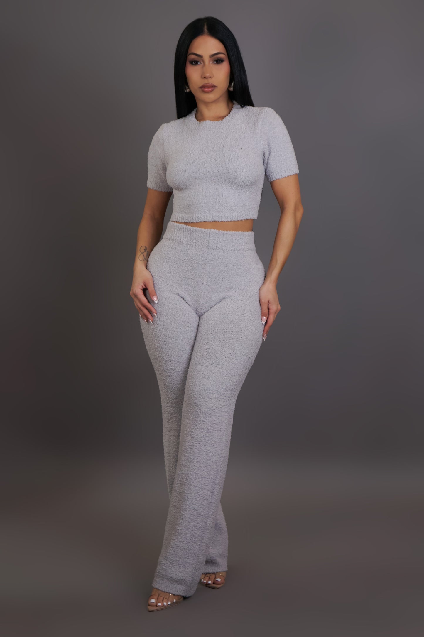 Snuggled Up Pant Set - Grey