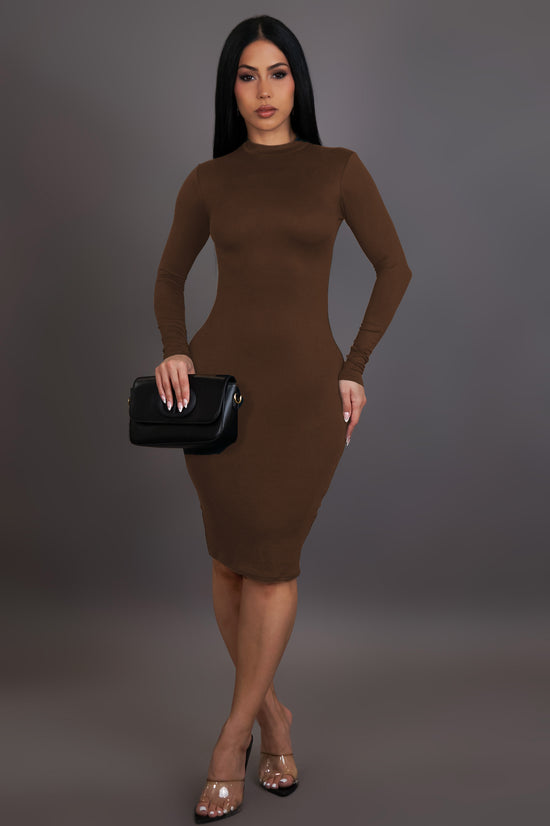 All Night Mini Dress - Brown