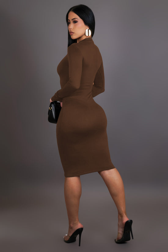 All Night Mini Dress - Brown