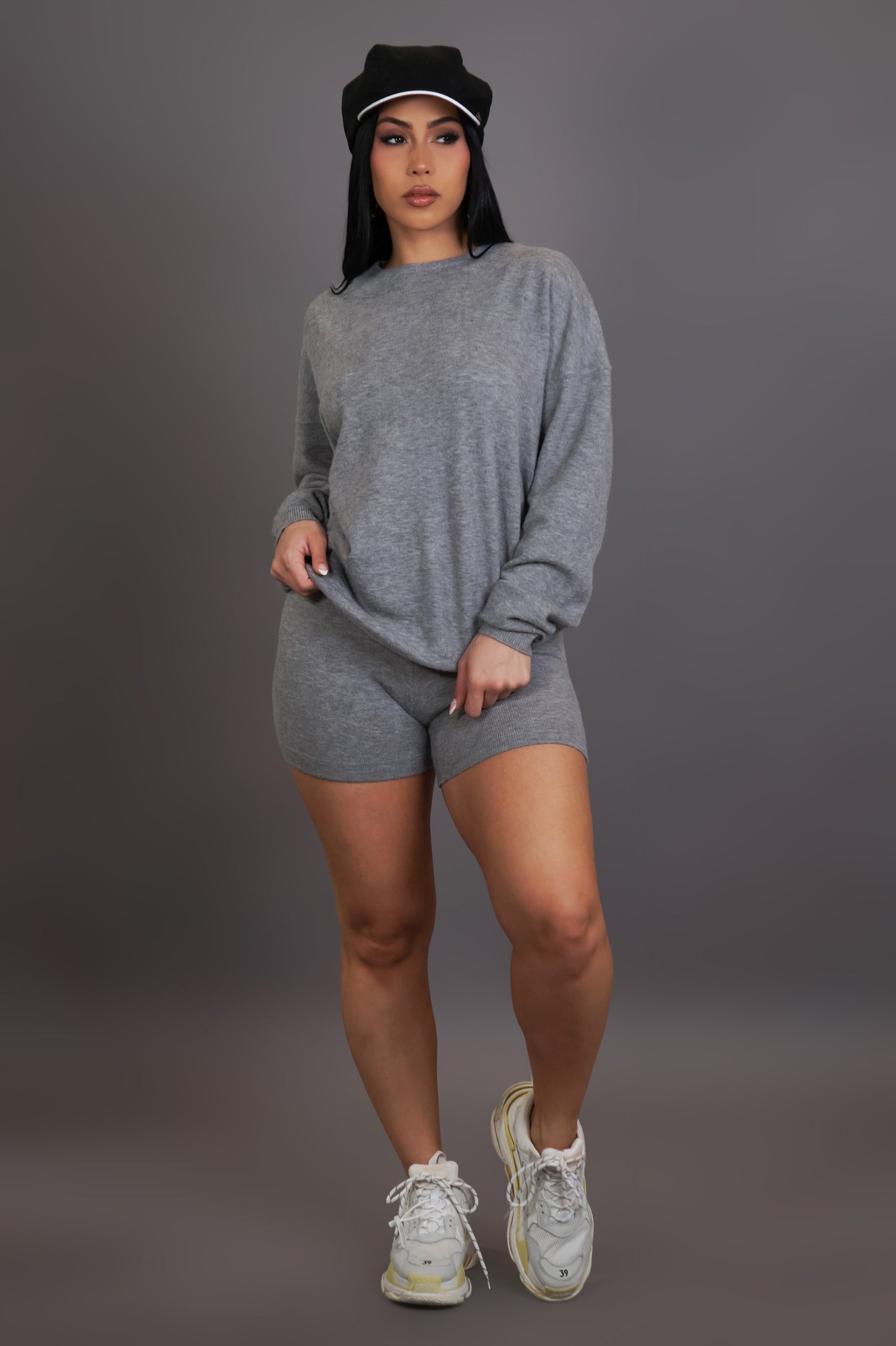 Sunset Lounge Shorts Set - Grey