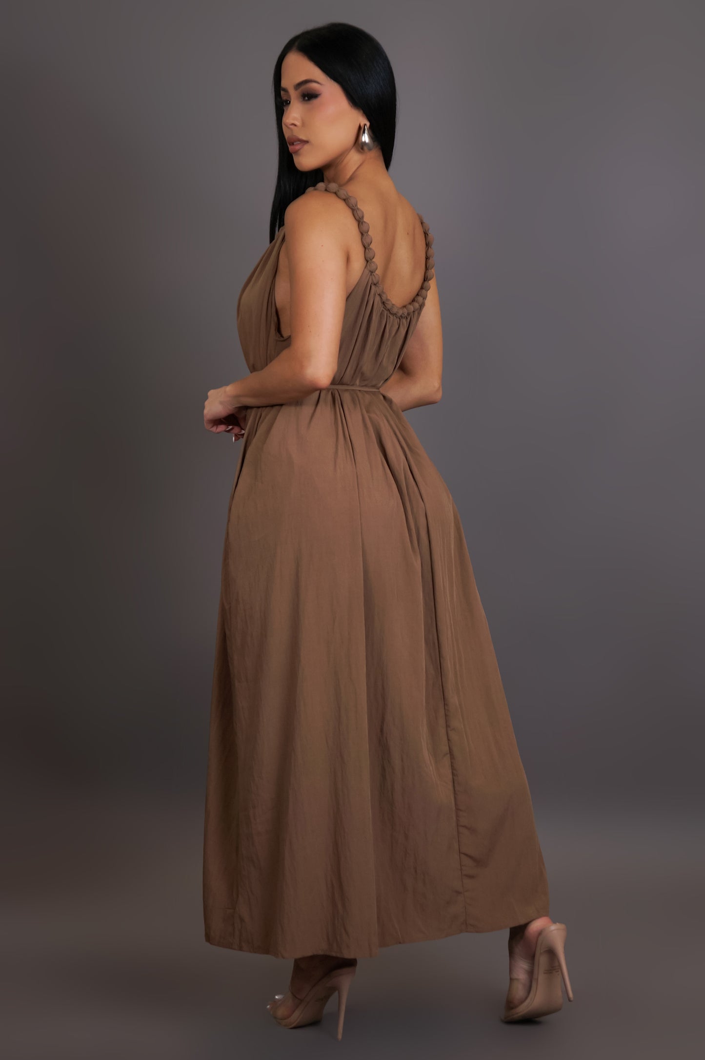 Letting Go Maxi Dress - Brown