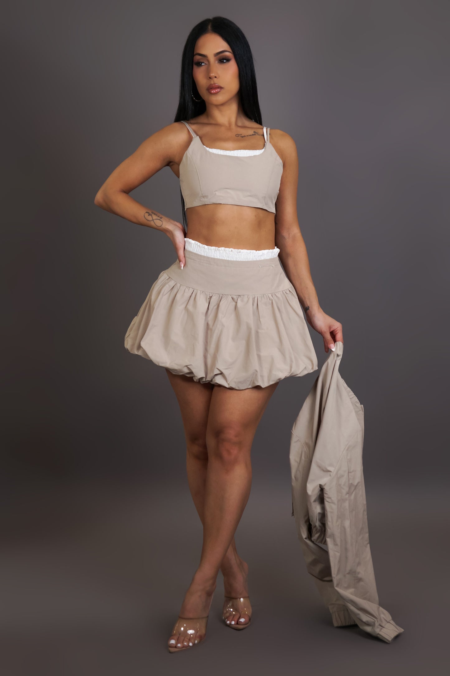 Don't Want Nothin' In Return Skirt Set - Beige