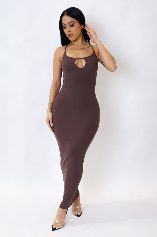 Verona Night Midi Dress - Brown Verona Night Midi Dress - Brown