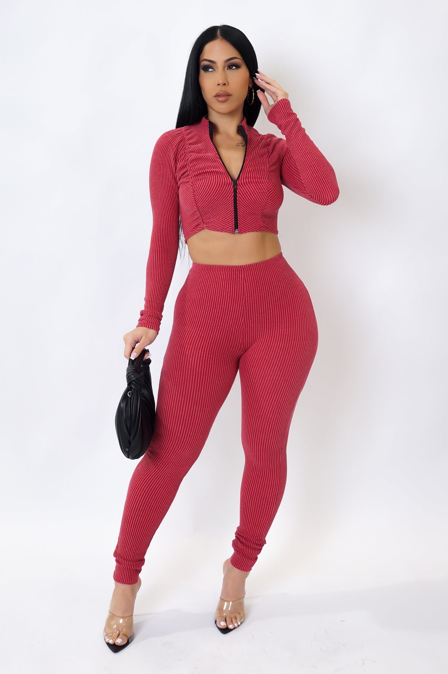 Soft Touch Pant Set - Red
