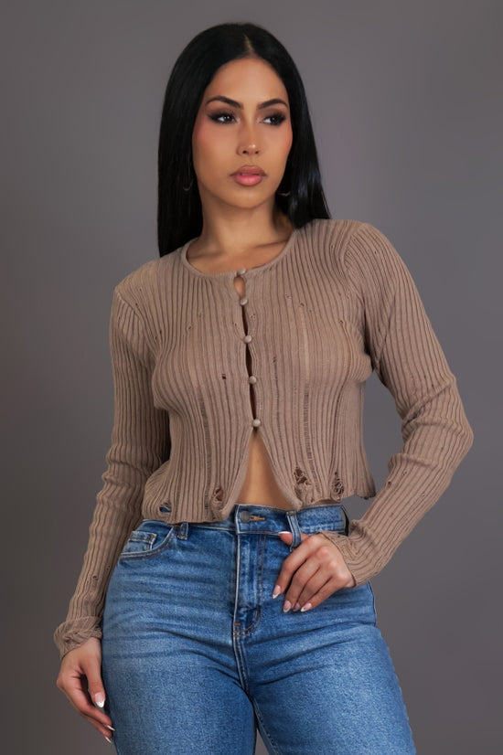 Join Me Crop Top - Brown