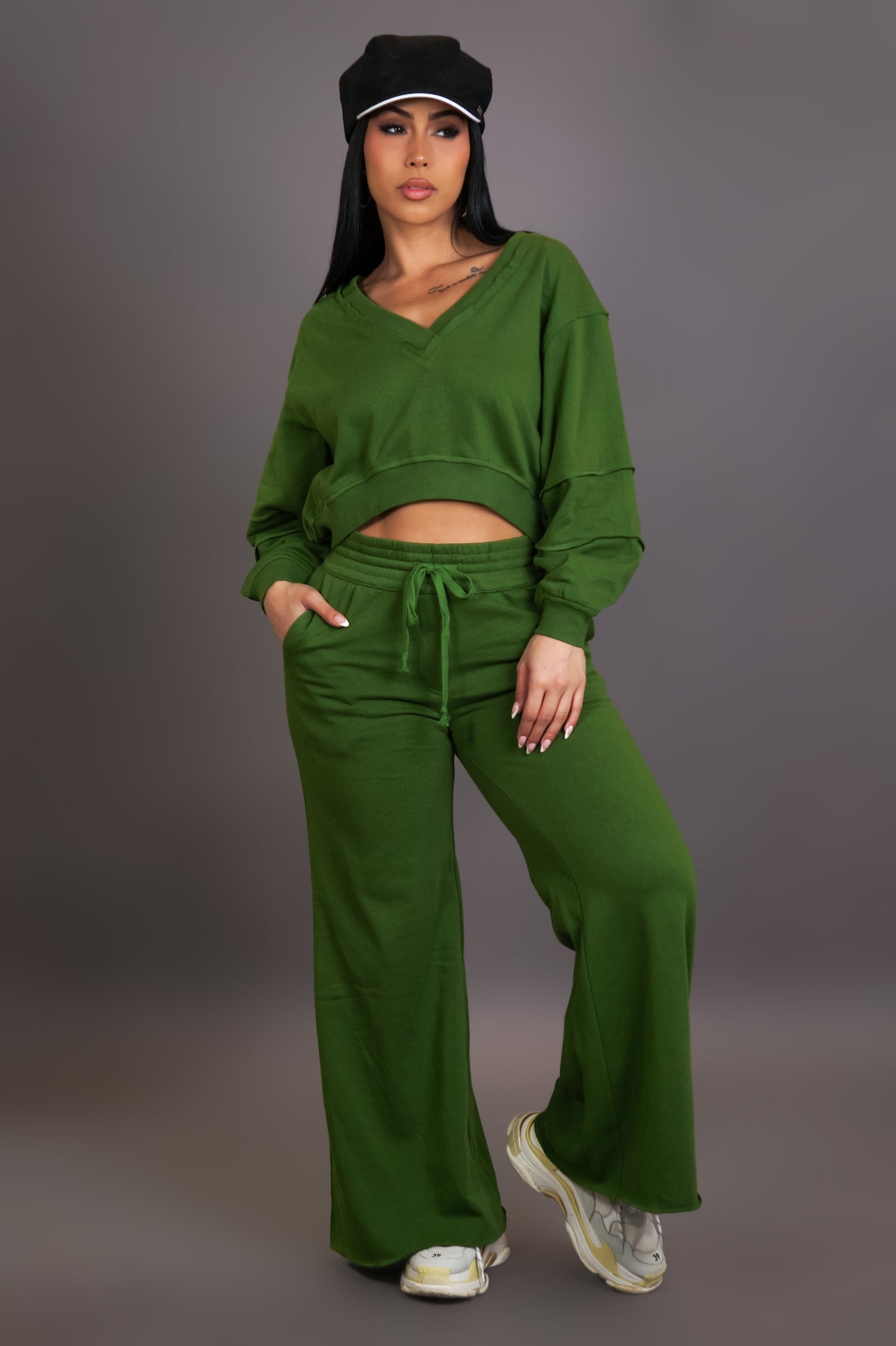 Working Late Pant Set - Green