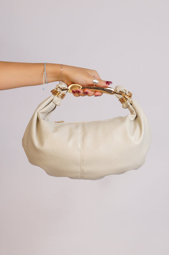 The Milan Purse - White - Dark Brown
