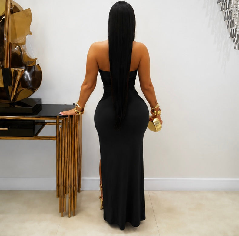 Goddess Gravity Maxi Dress - Black