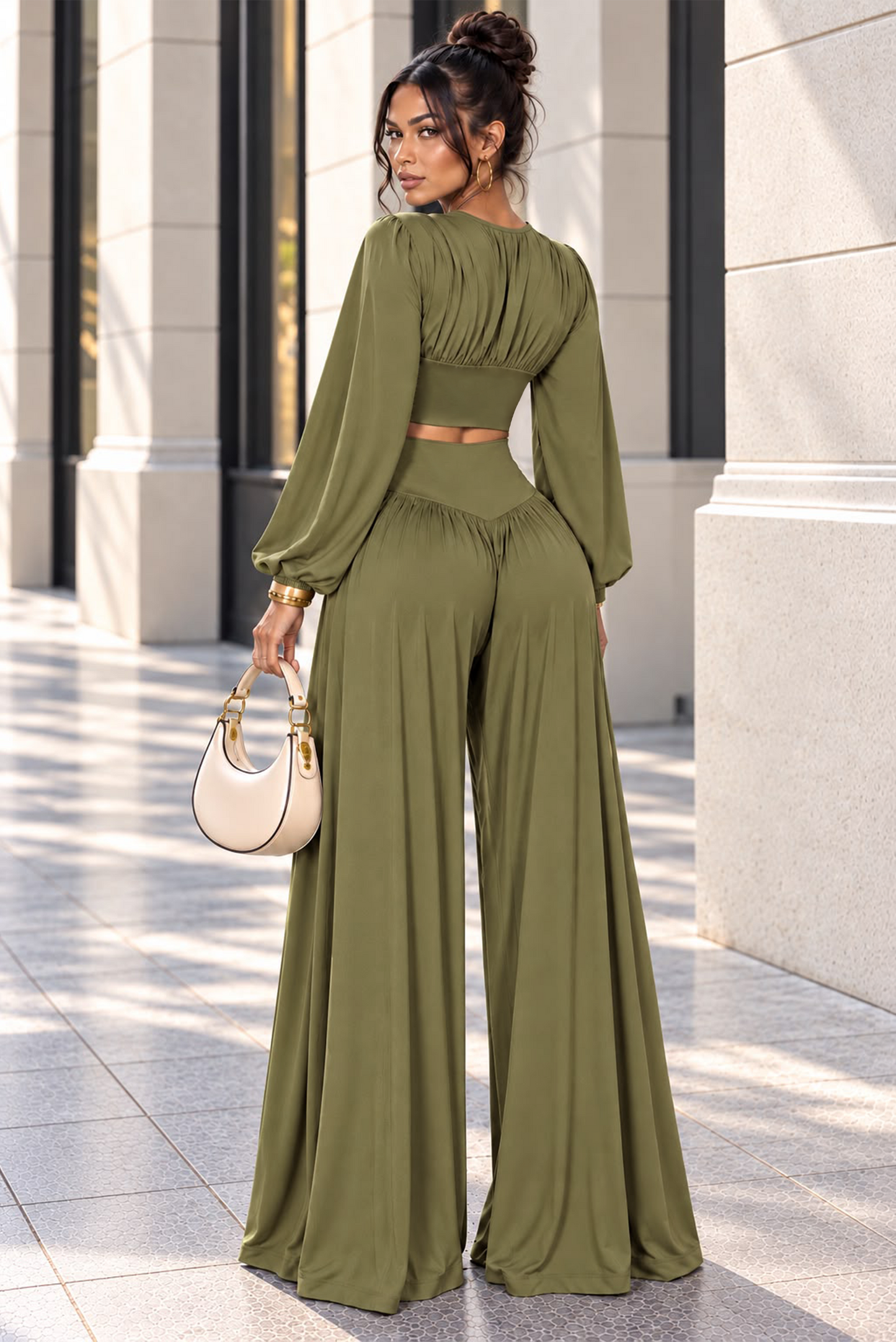 After Party Thoughts Pant Set - Olive