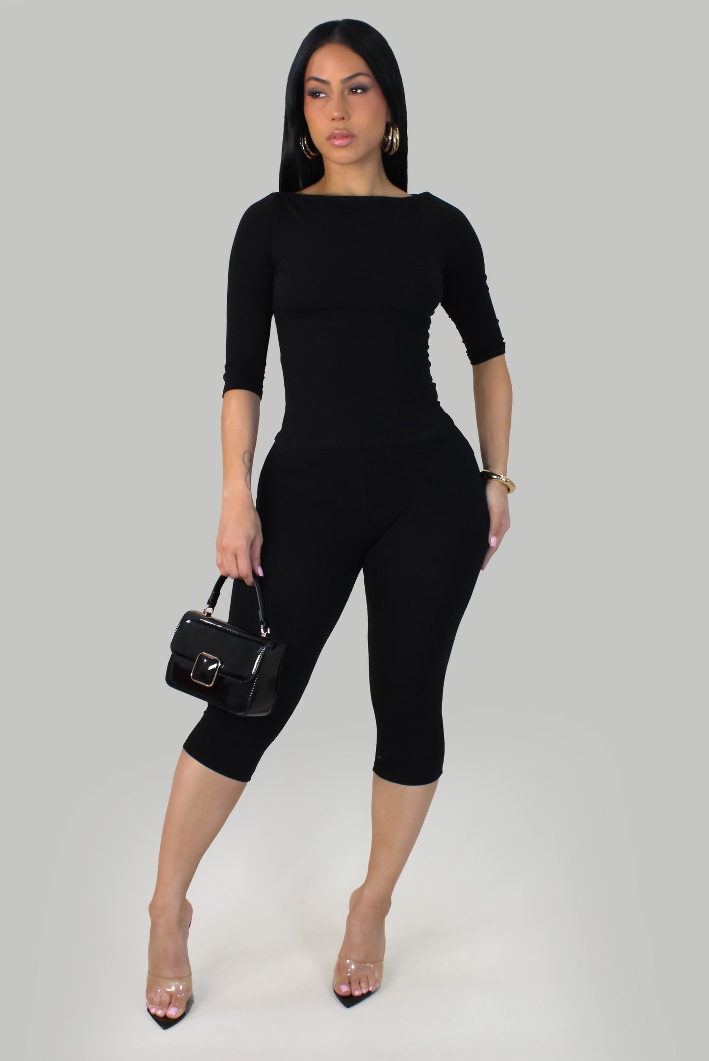 Aura Sculpt Short Set - Black