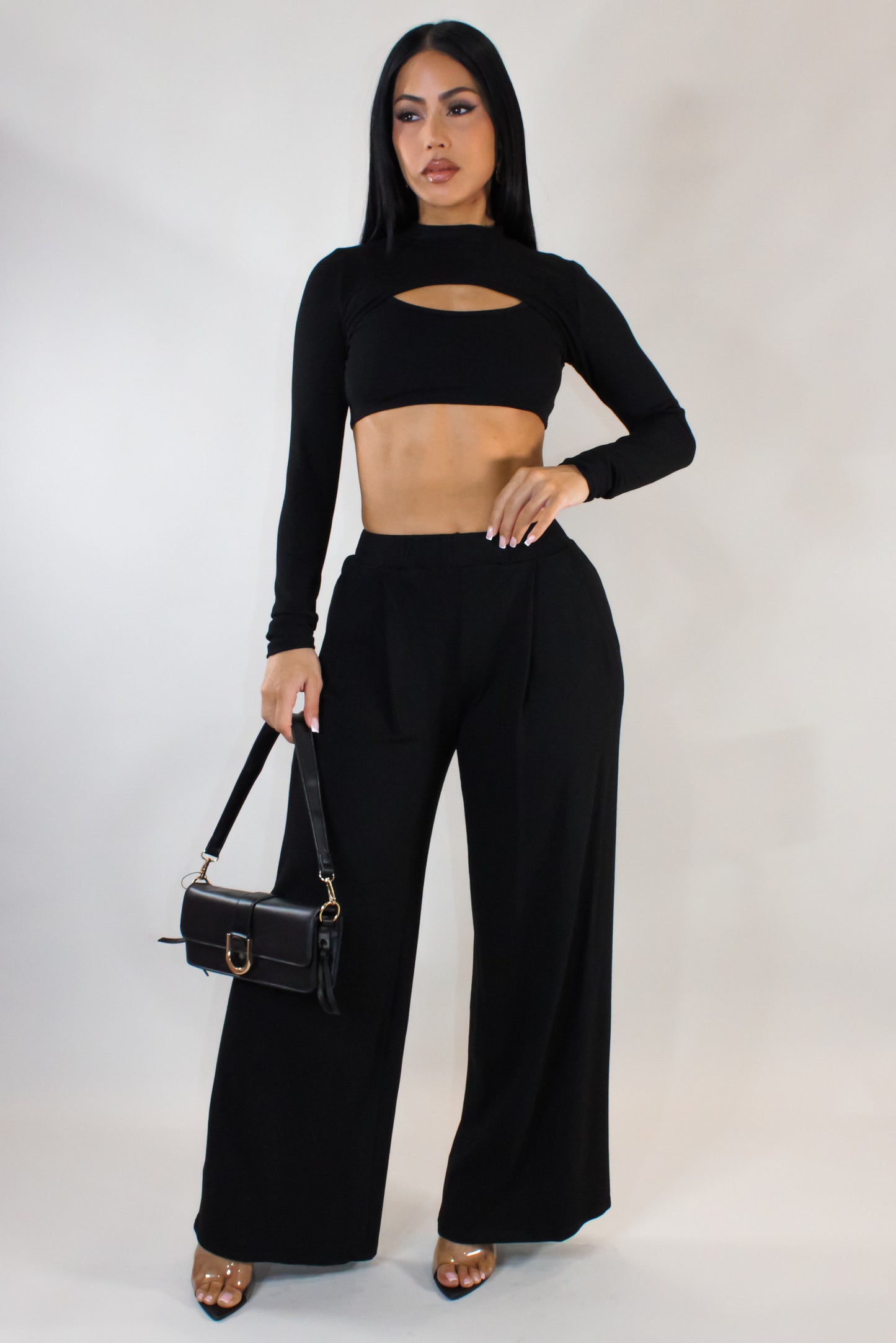 Rumor Has It Pant Set - Black