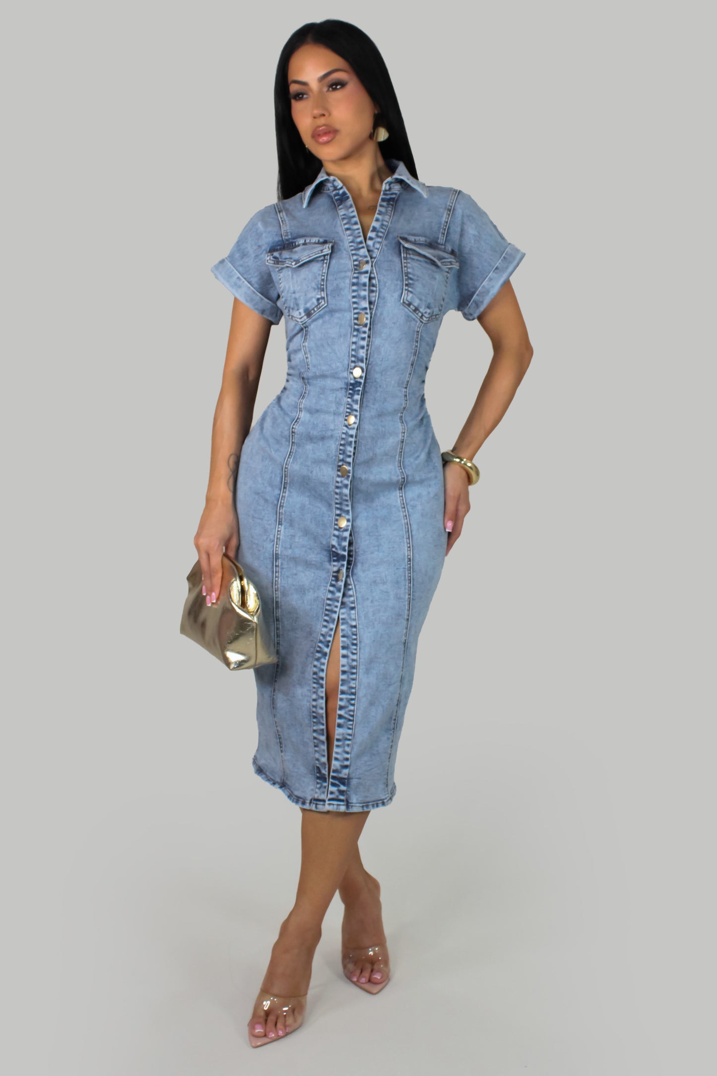 Blue Breeze Dress - Denim-Light Wash