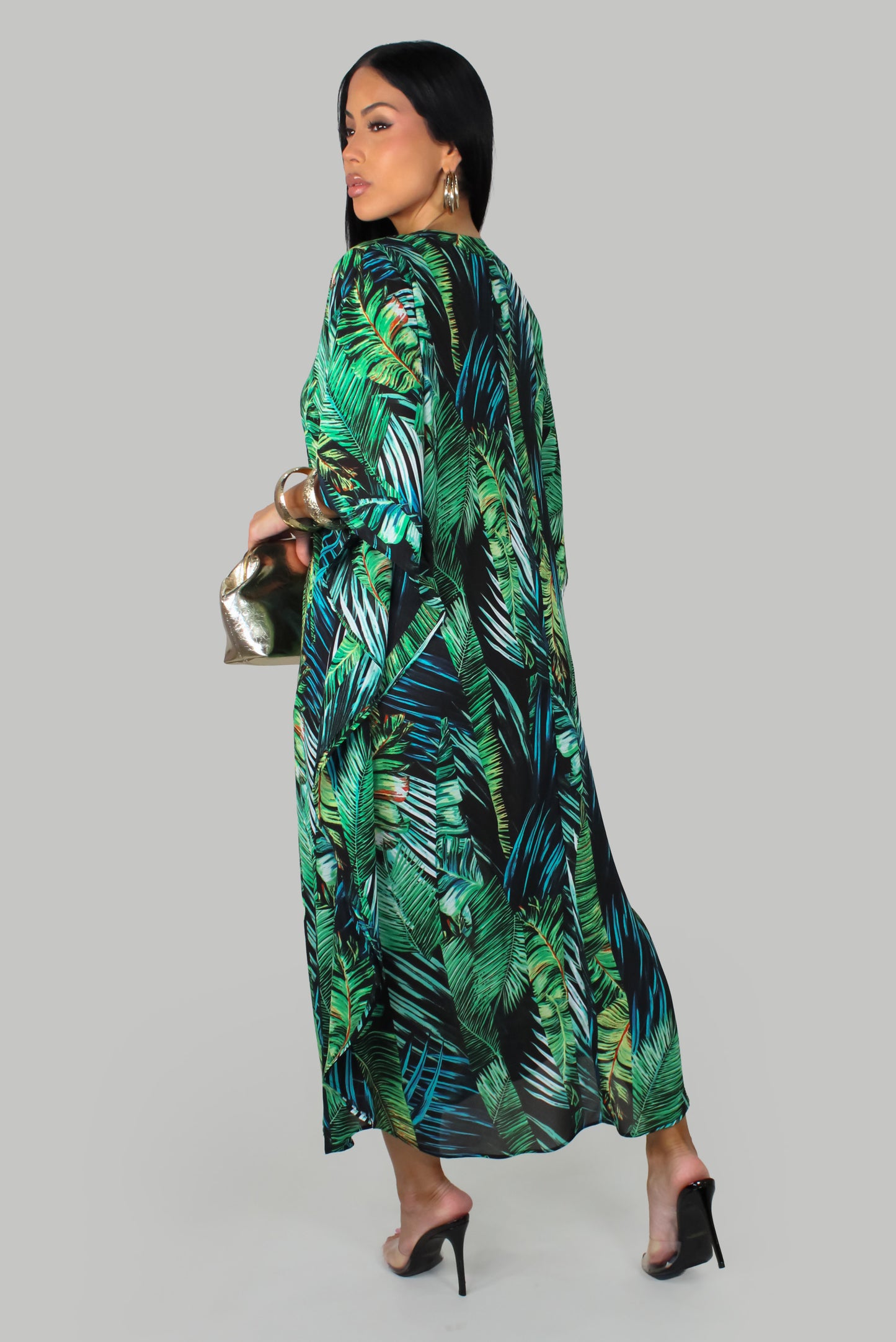 Palms Inmerse Dress - Green-Multi
